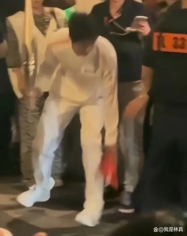 王一博在巴黎奥运火炬传递中捡起掉落的国旗